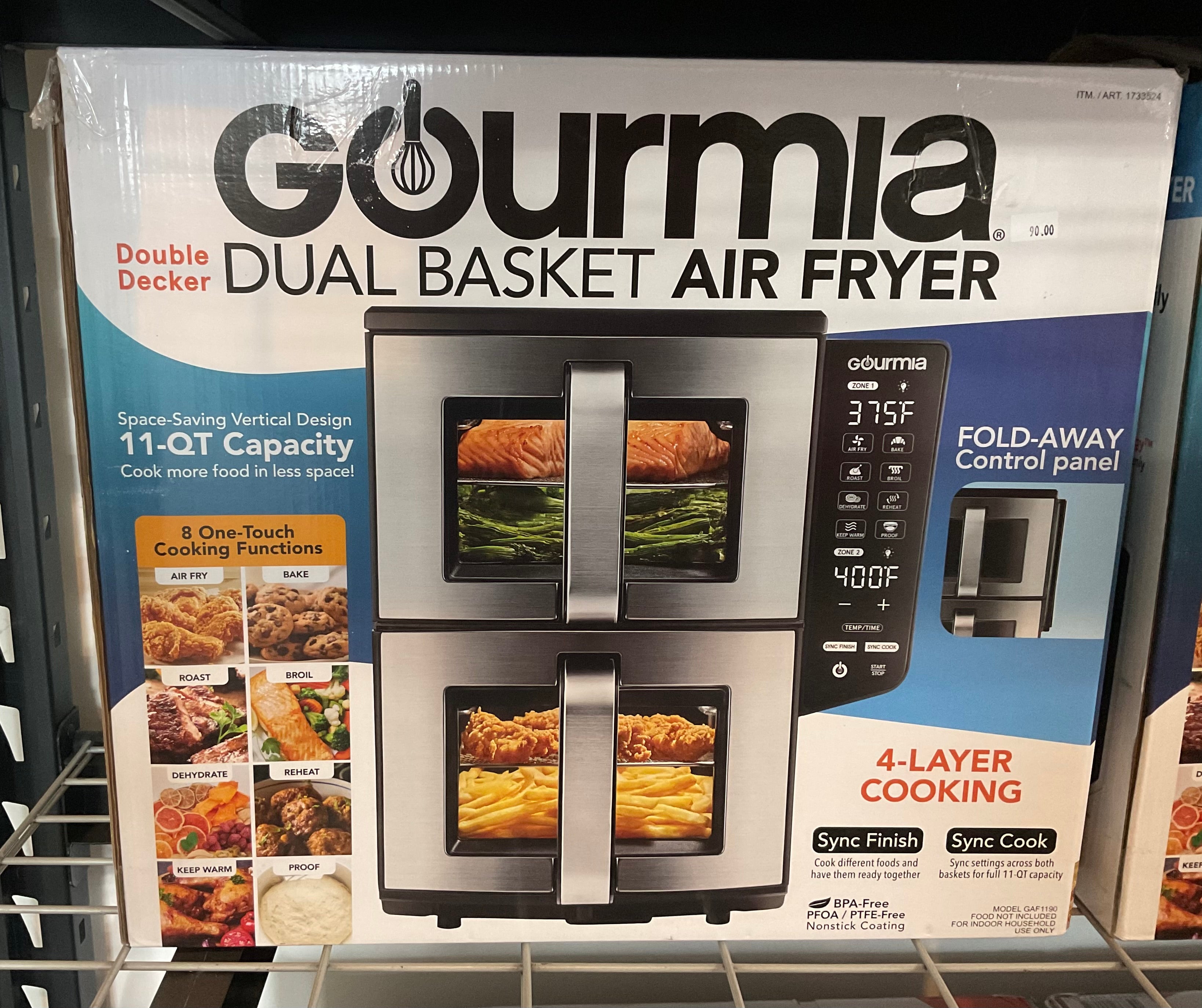 Gourmia 11qt Dual Basket Air Fryer